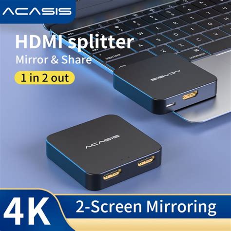 splitter hdmi|ACASIS HDMI Splitter Full HD 4K 3D 1 in 2 out 1080p Video 1X2 .